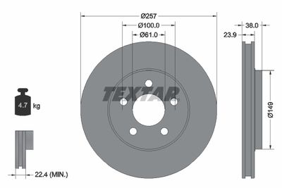 92332600 TEXTAR Тормозной диск