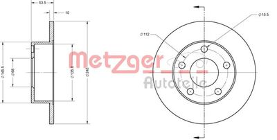 6110532 METZGER Тормозной диск