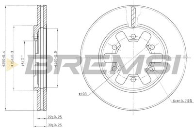 CD6626V BREMSI Тормозной диск