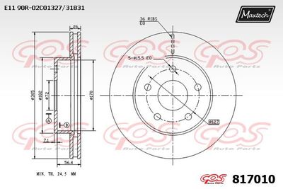 817010 MAXTECH Тормозной диск