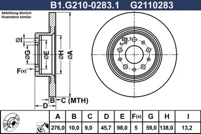 B1G21002831 GALFER Тормозной диск