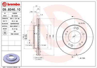 09854610 BREMBO Тормозной диск