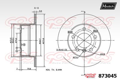 873045 MAXTECH Тормозной диск