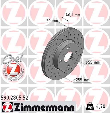 590280552 ZIMMERMANN Тормозной диск