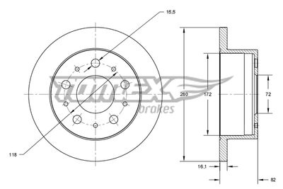 TX7347 TOMEX Brakes Тормозной диск