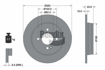 BDS1384 BENDIX Braking Тормозной диск