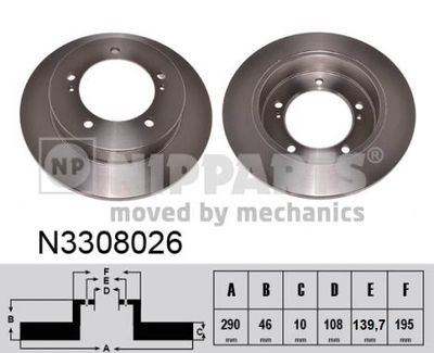 N3308026 NIPPARTS Тормозной диск