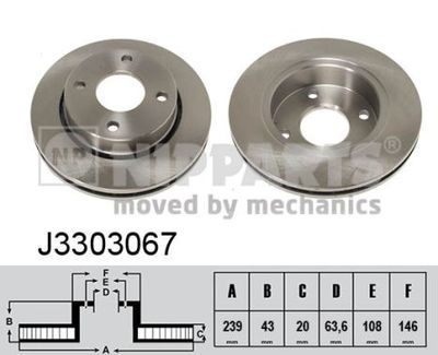 J3303067 NIPPARTS Тормозной диск