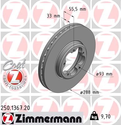 250136720 ZIMMERMANN Тормозной диск