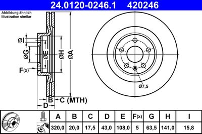 24012002461 ATE Тормозной диск