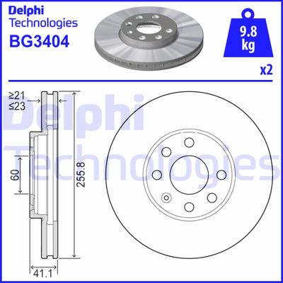 BG3404 DELPHI Тормозной диск