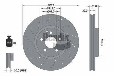 BDS1723HC BENDIX Braking Тормозной диск
