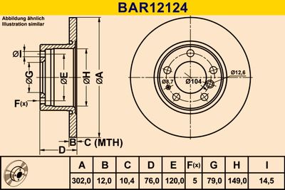 BAR12124 BARUM Тормозной диск