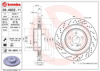 09A82211 BREMBO Тормозной диск