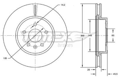 TX7317 TOMEX Brakes Тормозной диск