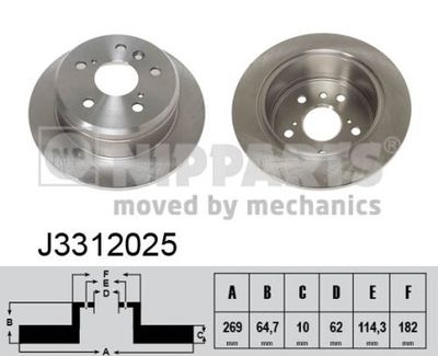 J3312025 NIPPARTS Тормозной диск