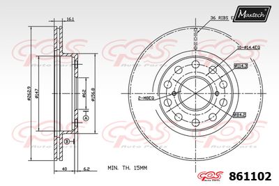 861102 MAXTECH Тормозной диск