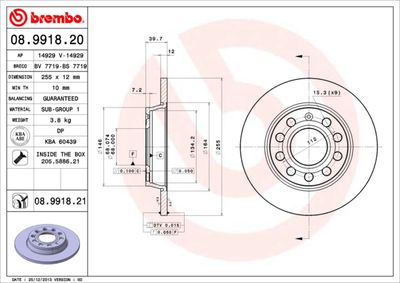 BS7719 BRECO Тормозной диск