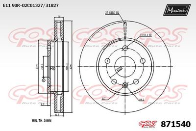 871540 MAXTECH Тормозной диск