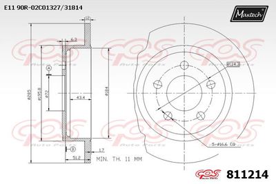 811214 MAXTECH Тормозной диск