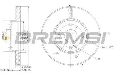 CD6975V BREMSI Тормозной диск