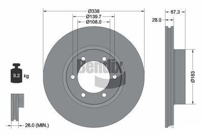 BDS1373 BENDIX Braking Тормозной диск