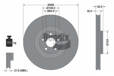 BDS1606HC BENDIX Braking Тормозной диск