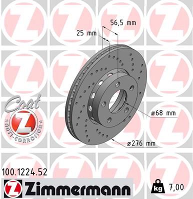 100122452 ZIMMERMANN Тормозной диск