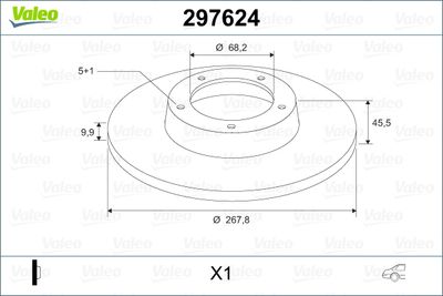 297624 VALEO Тормозной диск