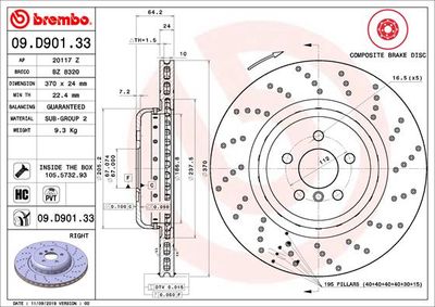 09D90133 BREMBO Тормозной диск