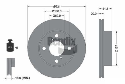 BDS1748 BENDIX Braking Тормозной диск