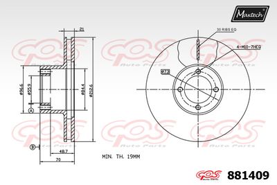 881409 MAXTECH Тормозной диск