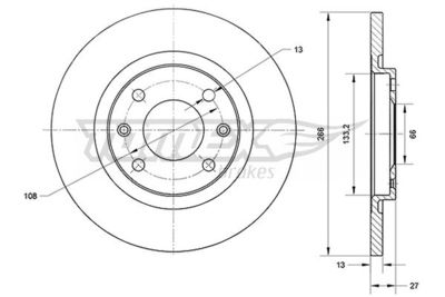 TX7094 TOMEX Brakes Тормозной диск