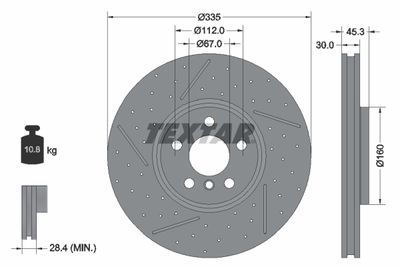 92317105 TEXTAR Тормозной диск