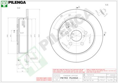 5498 PILENGA Тормозной диск