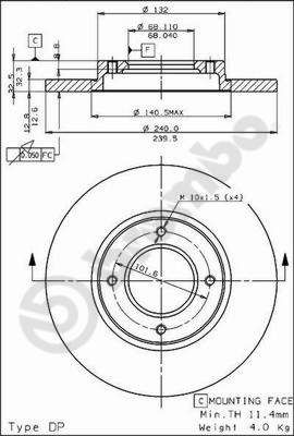 BS7365 BRECO Тормозной диск