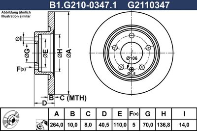 B1G21003471 GALFER Тормозной диск