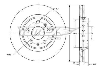 TX7353 TOMEX Brakes Тормозной диск