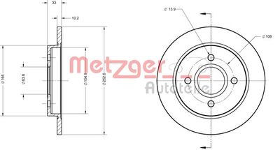 6110020 METZGER Тормозной диск