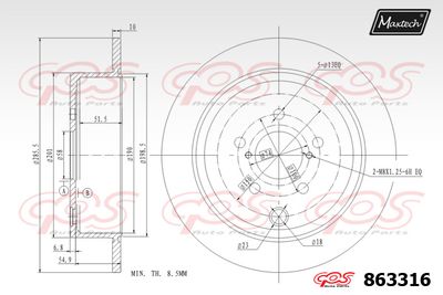 863316 MAXTECH Тормозной диск