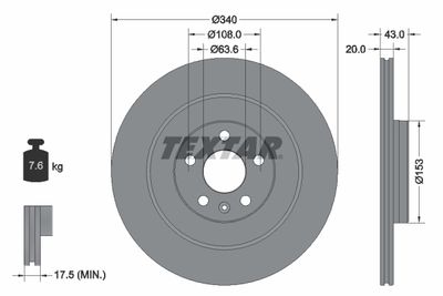 92304503 TEXTAR Тормозной диск