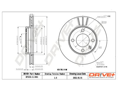 DP1010110351 Dr!ve+ Тормозной диск