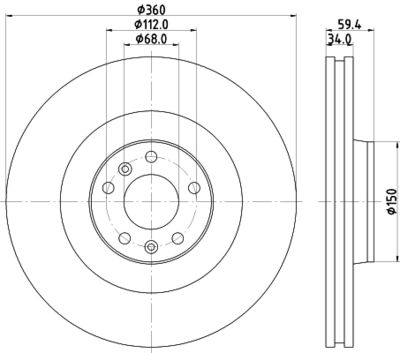 8DD355128091 HELLA PAGID Тормозной диск