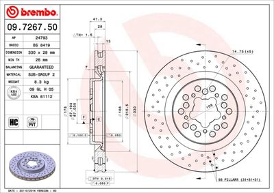 09726750 BREMBO Тормозной диск