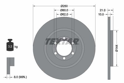 92033700 TEXTAR Тормозной диск