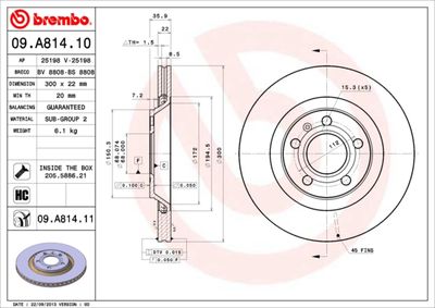 09A81411 BREMBO Тормозной диск