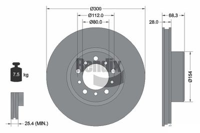 BDS1911 BENDIX Braking Тормозной диск