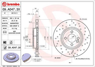 09A0473X BREMBO Тормозной диск