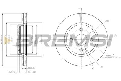 CD7738V BREMSI Тормозной диск