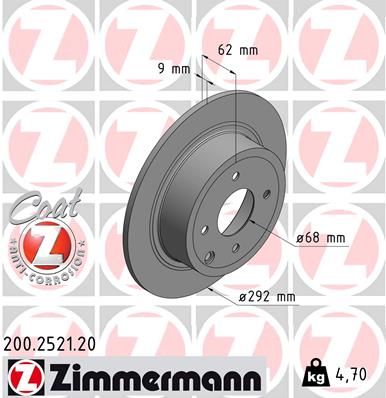 200252120 ZIMMERMANN Тормозной диск